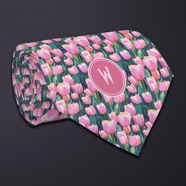 Corbata Floral de tulipanes rosados (Subido por el creador)