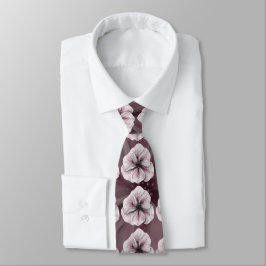 Corbata Floral del rosa y blanco en Borgoña