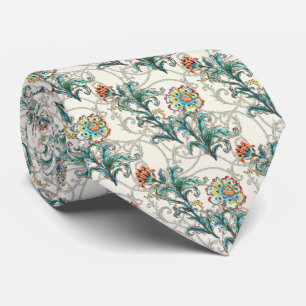 Corbata Floral Dorado Barroco Elegante