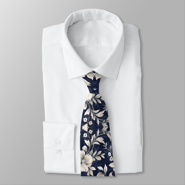 Corbata Floral en azul (Atado)