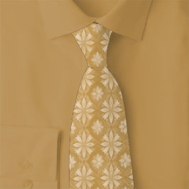 Corbata Floral Geométrica de Caramelo