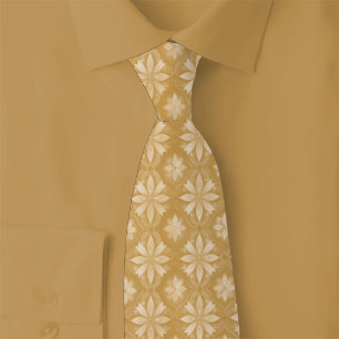 Corbata Floral Geométrica de Caramelo