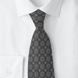 Corbata Floral Geométrico Carbón