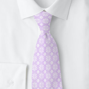 Corbata Floral Geométrico Lavanda