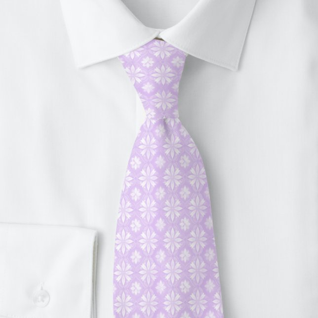 Corbata Floral Geométrico Lavanda (Subido por el creador)