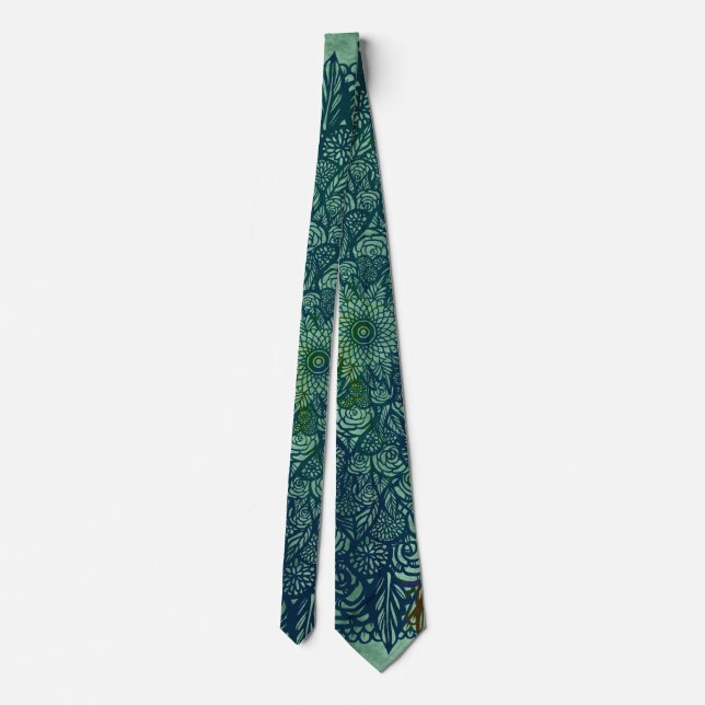 Corbata Floral natural de Mandala (Reverso)