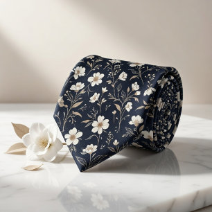 Corbata Floral Navy