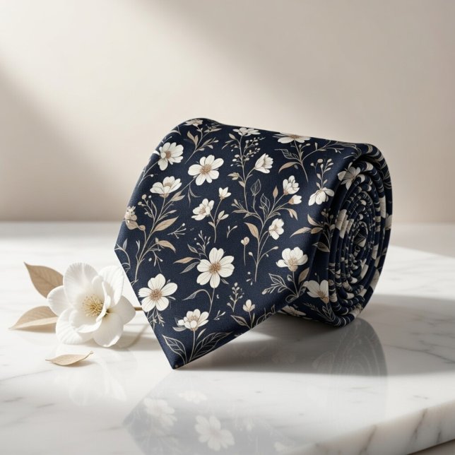 Corbata Floral Navy (Subido por el creador)