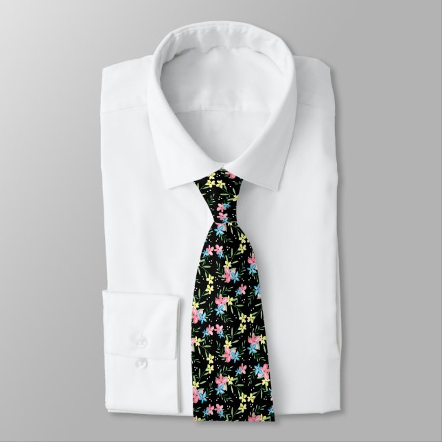 Corbata Floral negra (Atado)