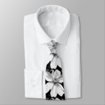 Corbata floral para hombres y blancos