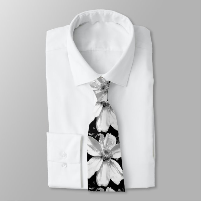 Corbata floral para hombres y blancos (Atado)