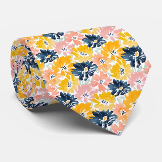 Corbata Floral Pastel (Enrollado)