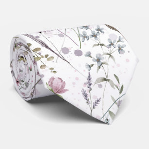 Corbata floral pastel lavanda