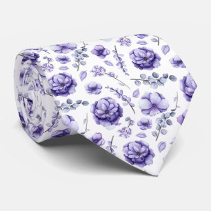 Corbata Floral púrpura