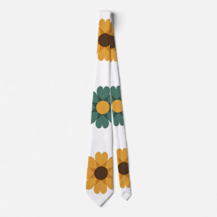 Corbata Floral Retro Flor y Botánico Vintage de los 70