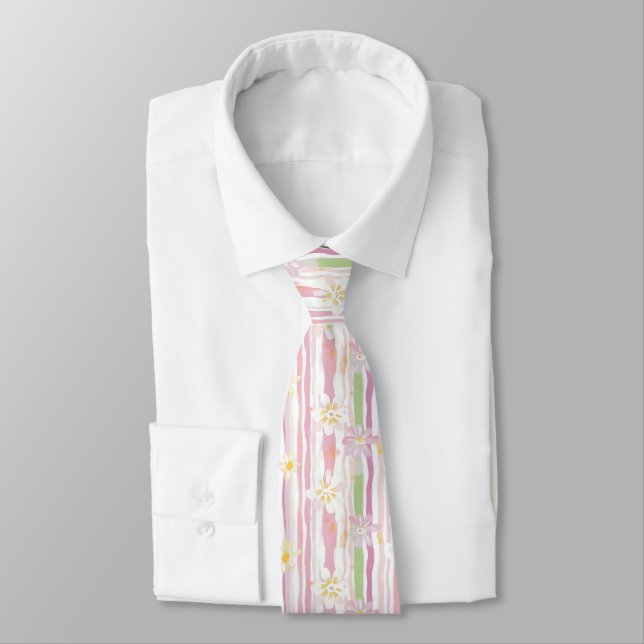Corbata Floral Retro Pastel (9) (Atado)