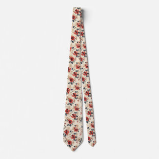 Corbata Floral roja