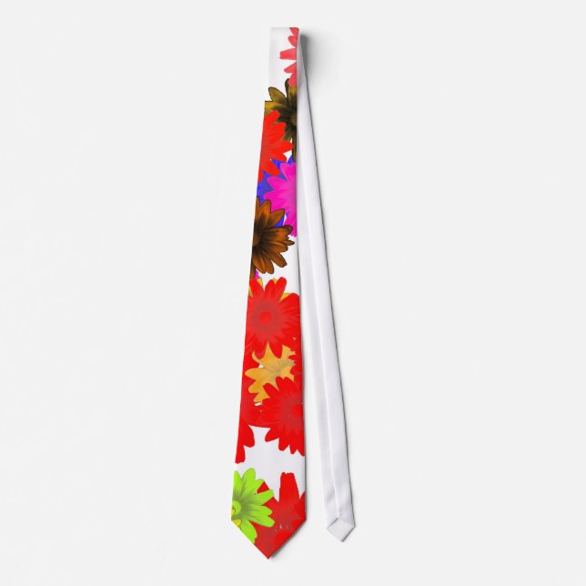 Corbata Floral roja y blanca (Anverso)