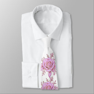 Corbata FLORAL ROSA