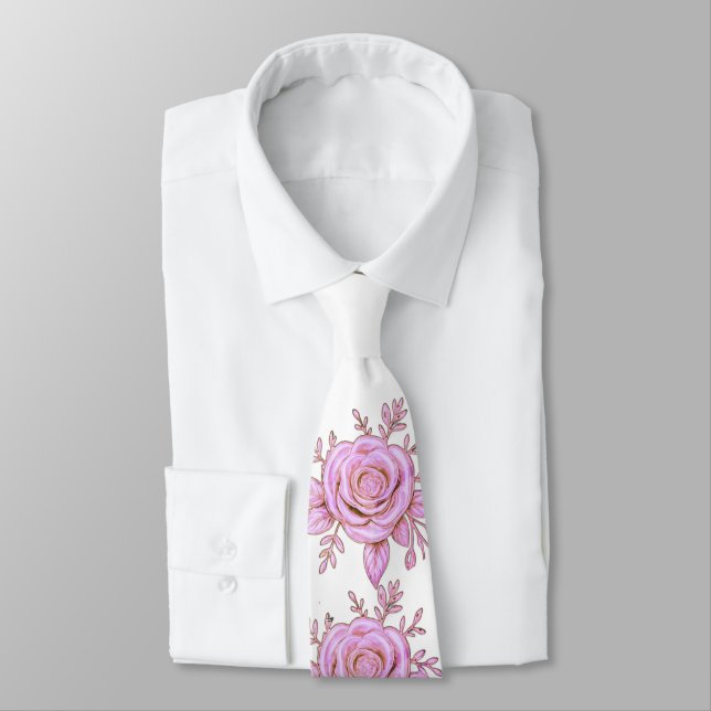 Corbata FLORAL ROSA (Atado)