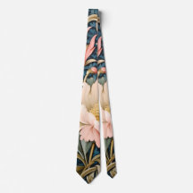 Corbata - Floral Rosa Art Nouveau