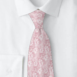 Corbata Floral Rosa Polvo