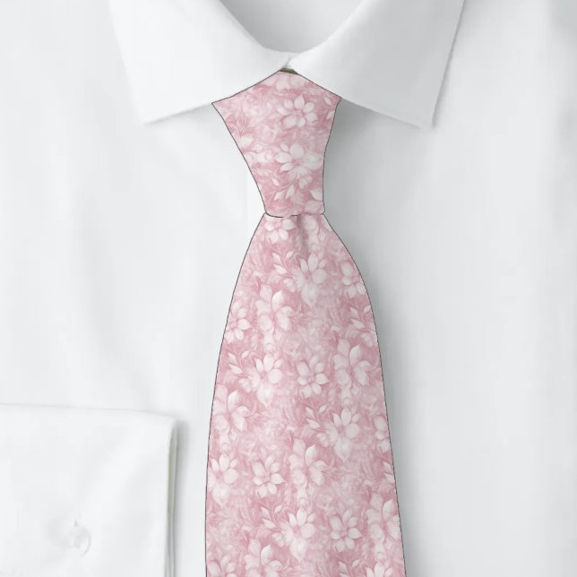 Corbata Floral Rosa Polvo (Subido por el creador)