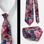 Corbata Floral rosa Rubor de color azul borgoñoso<br><div class="desc">Esta corbata de cesta floral de color burdeos, azul perwinkle, crema y rosa chillón es la combinación perfecta de elegancia clásica y encanto vibrante. Con un diseño de cesta floral muy cuidado, esta corbata presenta ricos tonos burdeos, crema suave y rosa pastel, complementados con los tonalidades frescas y tranquilizantes del...</div>
