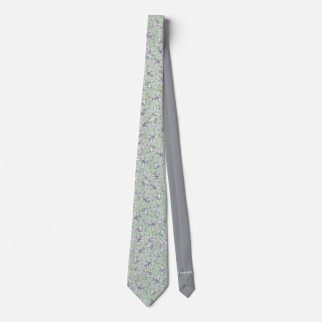 Corbata Floral Sage Custom Name (Anverso)