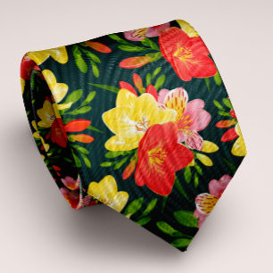 Corbata Floral tropical vibrante y personalizada
