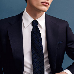 Corbata floral vintage de primaveras azul marino p