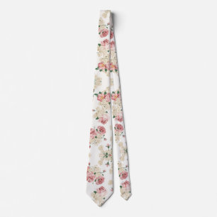 Corbata Floral vintage sobre blanco