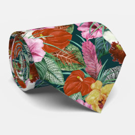 Corbata Florecimiento del paraíso costero retro