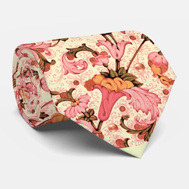 CORBATA FLORENTINA RENAISSANCE HERRAMIENTAS DE FLORES ROSA (Enrollado)