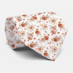 Corbata Flores Acuarela Patrón Boho