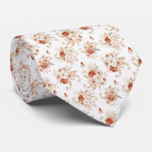 Corbata Flores Acuarela Patrón Boho