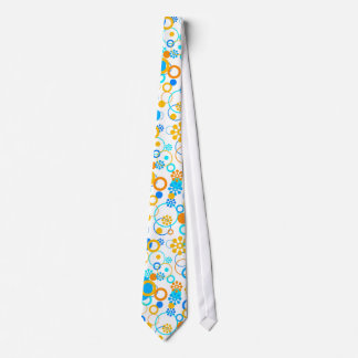 Corbata Flores anaranjadas azules