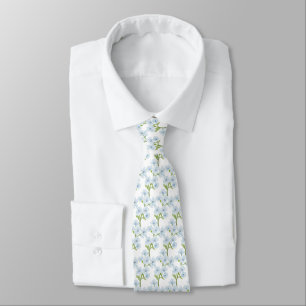 Corbata flores azul pálido acuarela