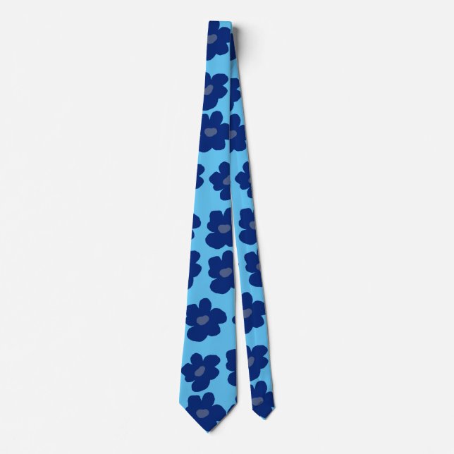 Corbata Flores azules (Anverso)