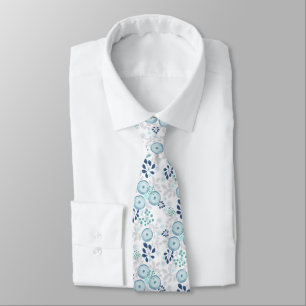 Corbata Flores azules claras