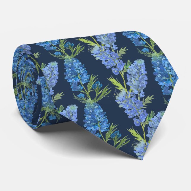 Corbata Flores azules de Bluebonnets Texas Texan Floral (Enrollado)