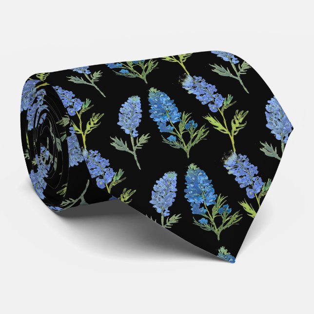 Corbata Flores azules de Bluebonnets Texas Texan Floral (Enrollado)