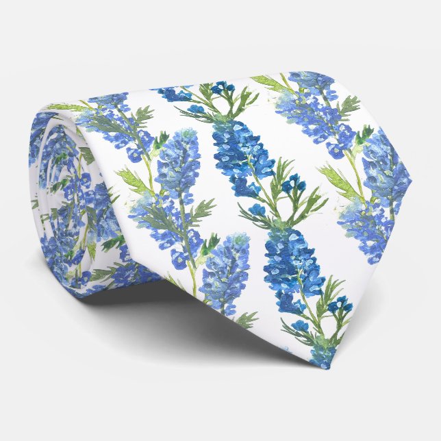 Corbata Flores azules de Bluebonnets Texas Texan Floral (Enrollado)