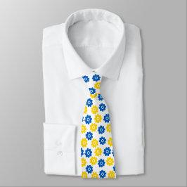Corbata Flores azules y amarillas