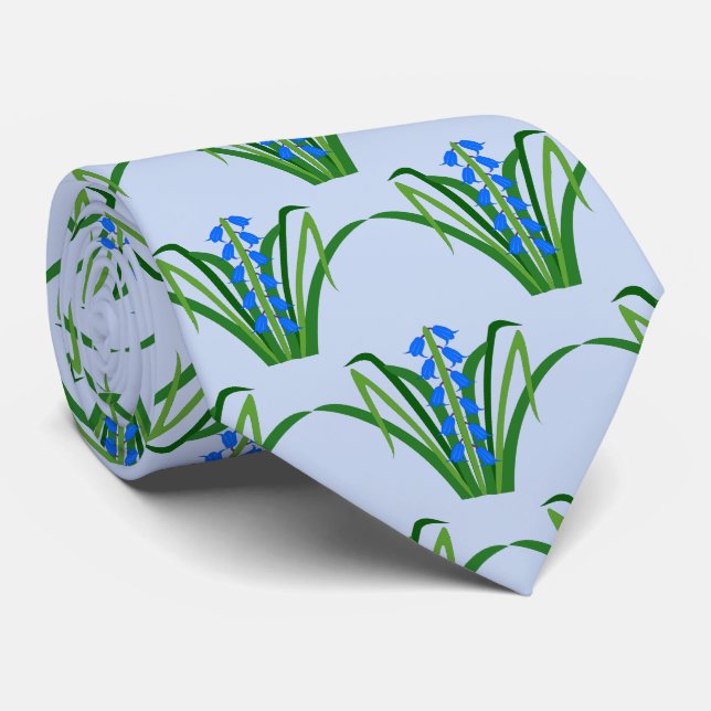 Corbata Flores Azulito Niño Patrón de Primavera (Enrollado)