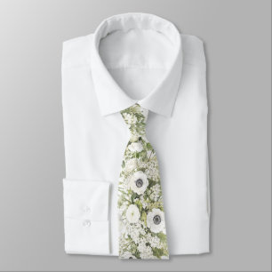Corbata Flores blancas elegantes