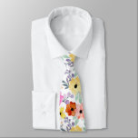 Corbata Flores botánicas florales de acuarela moderna<br><div class="desc">Flores botánicas florales de acuarela moderna</div>