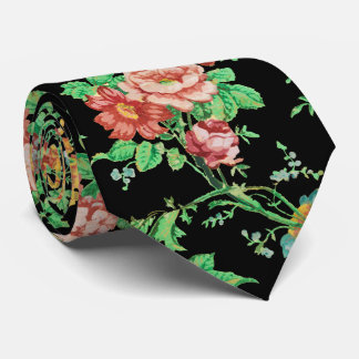 Corbata FLORES COLORIDOS Y SALE DE UN negro FLORAL OSCURO