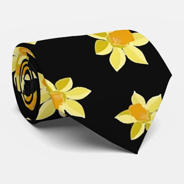 Corbata Flores daffodiales amarillas sin fisuras patrón fl (Enrollado)