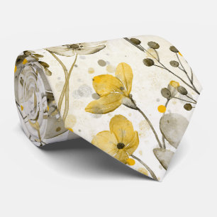 Corbata Flores de acuarela y libélulas - neutro